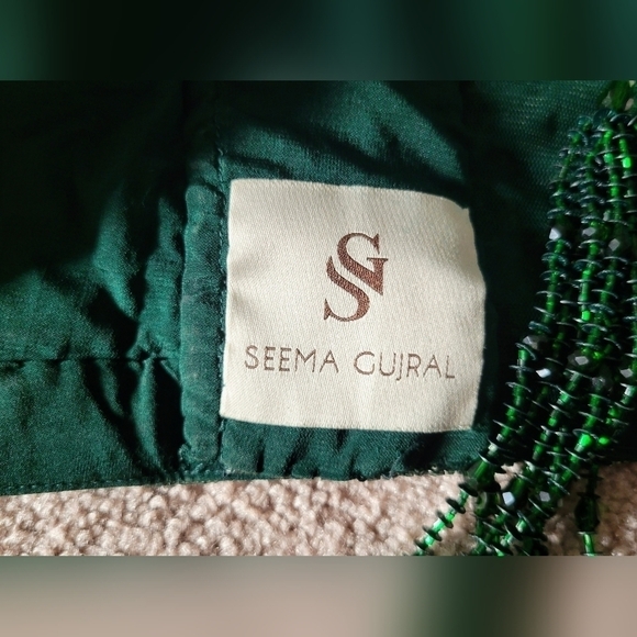 Indian Designer Bridal Emerald Green Lehenga Set - Seema Gujral - Picture 11 of 12